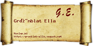 Grünblat Ella névjegykártya